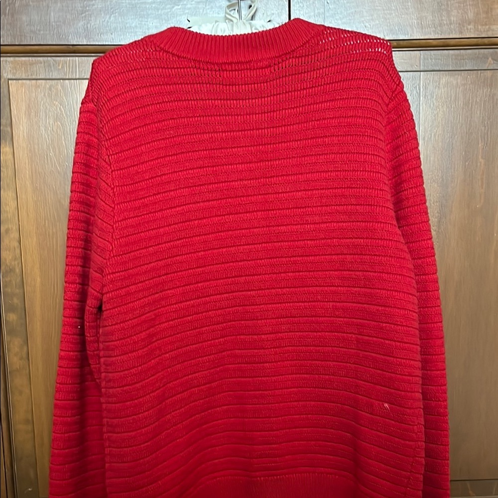 Sanctuary Red Ribbed Button-Front Cardigan - Picture 3 of 4
